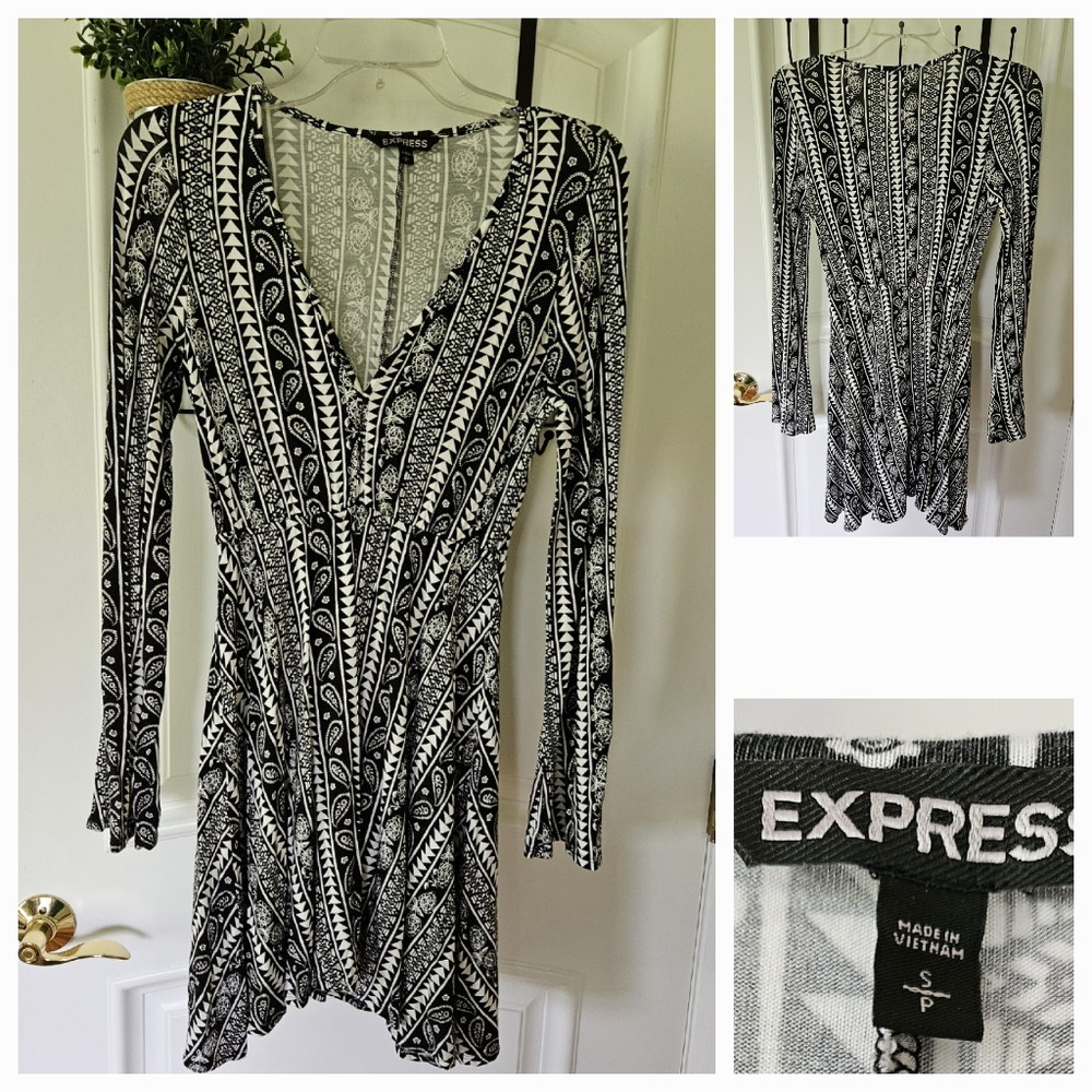 Express Brand / Black & White Dress - Picture 1 of 8